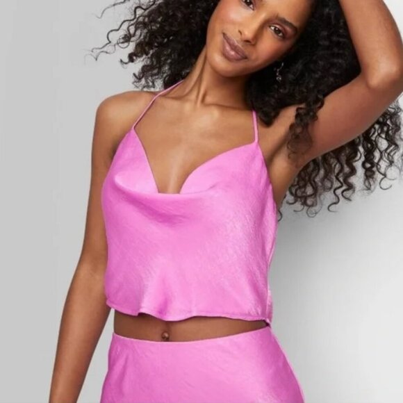 Wild Fable Vibrant Purple Lightweight Silk Like Halter Top NWT - Picture 1 of 9
